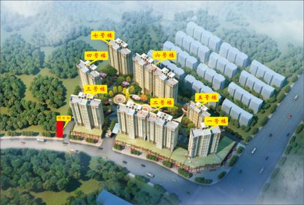 赣州返迁房工程鸟瞰图（荣获省、市四项大奖）